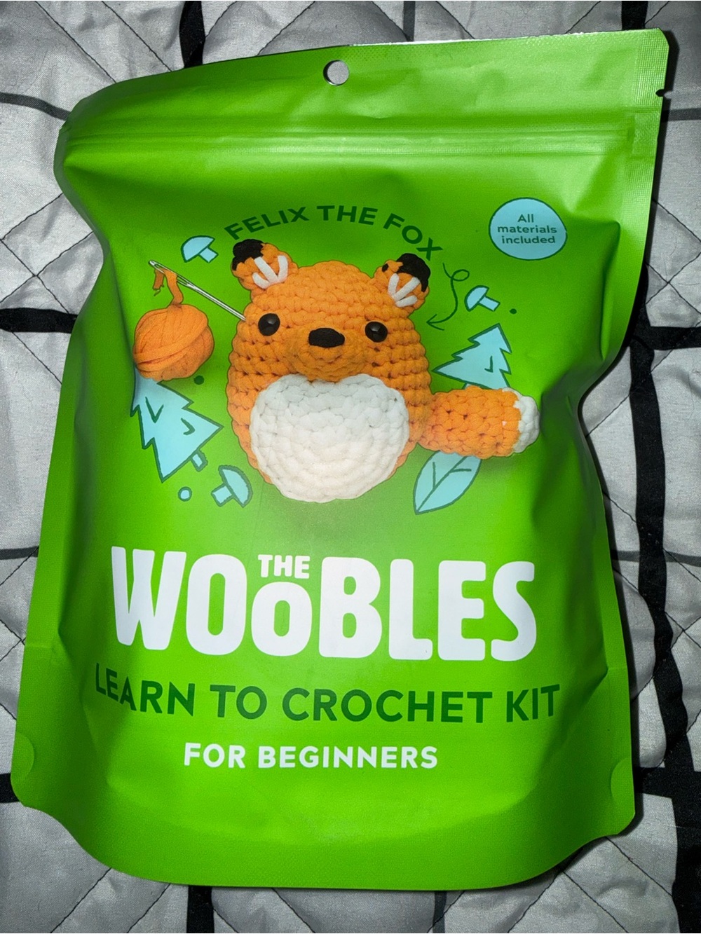 The Woobles 'Felix the Fox' Crochet Kit - Orange & White